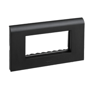 Legrand Myrius 8M Black 4x2 Plate With Frame, 6732 89